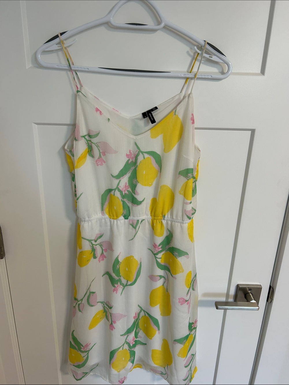 Vero Moda White Mini Dress with Yellow Lemon Print